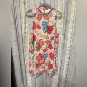 Everly Blush Floral Sleeveless Shift Dress | L